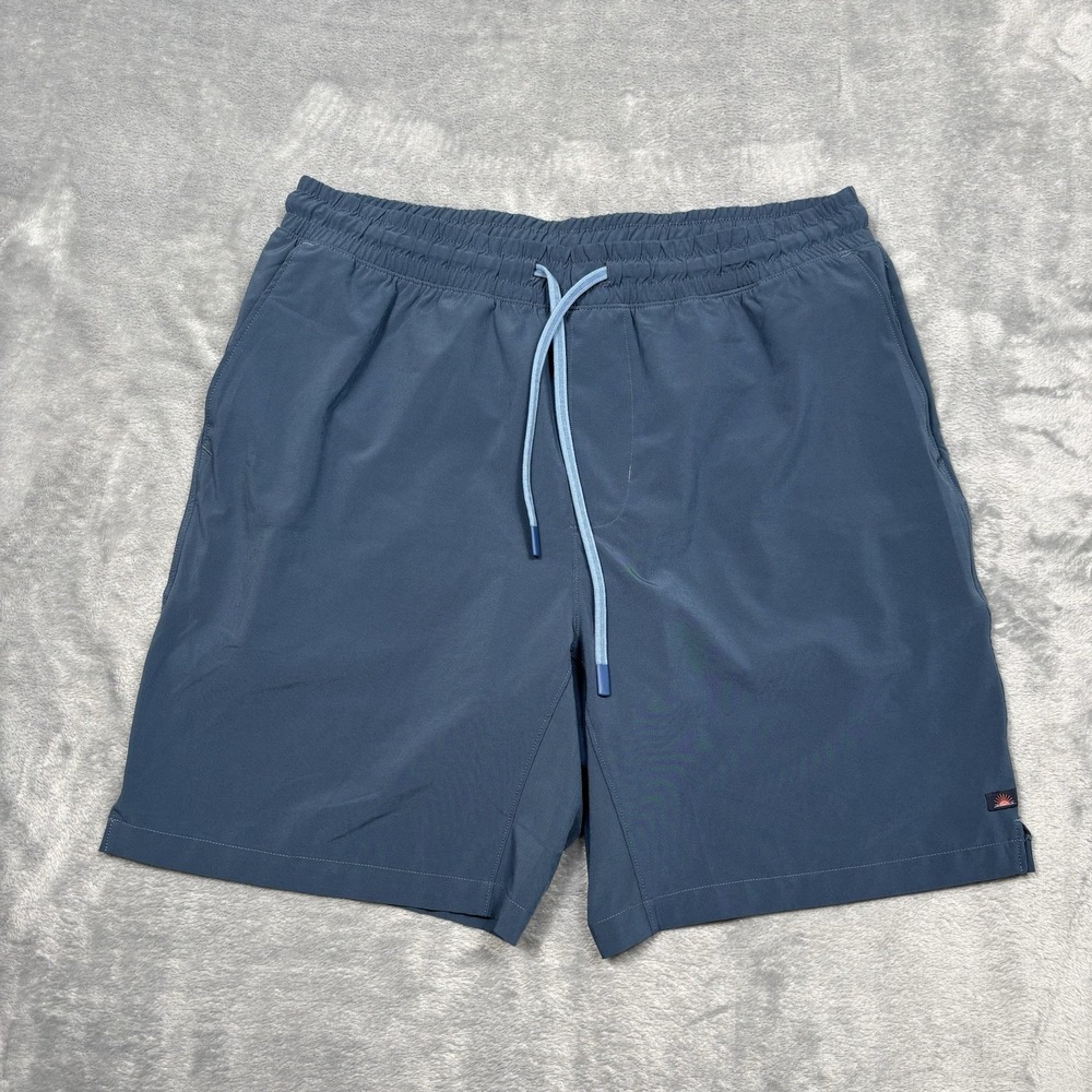 Faherty Men's Medium Blue Lined Athletic Swim Trunks Shorelite Shorts 7" Inseam